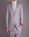 Mantoni Suit - Signature Menswear Wool Fabric SuitsOutlet - Brand Men's Light Grey 2-button Suit - High End Suits - High Quality Suits