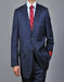 Mantoni Suit - Signature Menswear Wool Fabric SuitsOutlet - Brand Men's Pinstripe Dark Navy Blue Suit For Men 2-button Suit - High End Suits - High Quality Suits