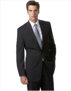 Mantoni Suit - Signature Menswear Wool Fabric SuitsOutlet - Brand Dark Navy Blue Stripe ~ Pinstripe Suit Separates - High End Suits - High Quality Suits