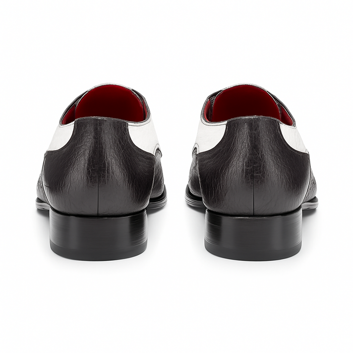 Marco Di Milano Andretti Black/White Ostrich Leg Shoes