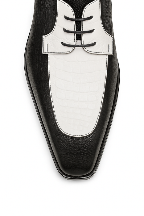 Marco Di Milano Andretti Black/White Ostrich Leg Shoes