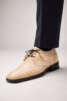 Marco Milano Exotic Caiman Shoes Oryx Tan Gator Derby Lacio