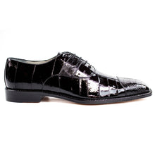 Belvedere Mare Ostrich Leg & Eel Skin Men's Dress Shoe – Black
