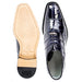 Belvedere Mare Navy Blue Ostrich Leg & Eel Skin Men's Dress Shoe