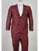 Men'S Maroon 1 Button Black Trim Shawl Lapel Slim Fit Suit