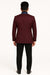 Mens Maroon Tuxedo Jacket with Blue Satin Shawl Lapel – Slim Fit Formal Blazer in Burgundy and Navy Blue