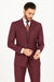 Men'S 2 Button Athletic Cut Regular Fit Suit Burgundy ~ Wine ~ Maroon Suit