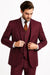 Men'S 2 Button Athletic Cut Regular Fit Suit Burgundy ~ Wine ~ Maroon Suit