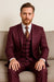 Men'S 2 Button Athletic Cut Regular Fit Suit Burgundy ~ Wine ~ Maroon Suit