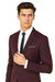 Men's 2 Button Plum ~ Eggplant ~ Dark Burgundy ~ Wine ~ Maroon Suit slim fitted skinny suit