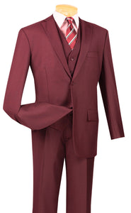 Mens Vinci Two Button Classic Maroon Suit