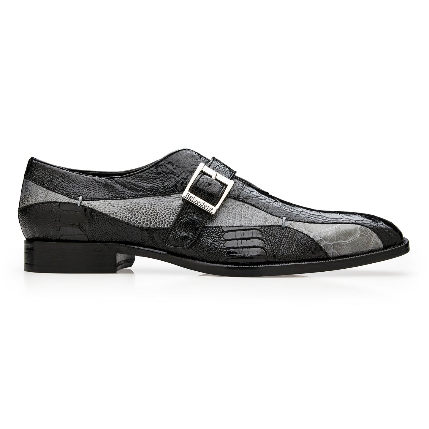 Belvedere Marte Black & Gray Alligator Leather Oxford