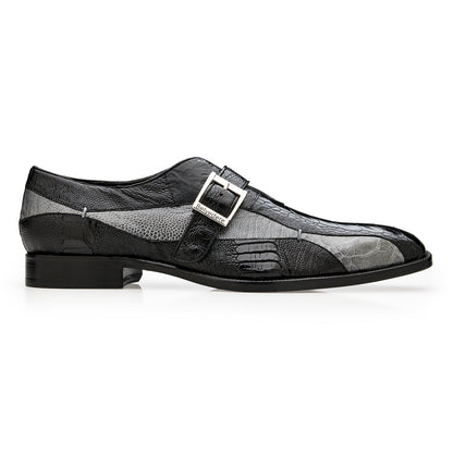 Belvedere Marte Black & Gray Alligator Leather Oxford