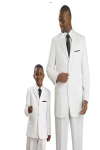 Matching Kids Sizes Father & Son Boys and Men's Suits Perfect for toddler Suit wedding attire outfits & Tuxedo – White