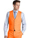 Matching Waistcoat Wedding ~ Prom Dress Tuxedo Wedding Men's Vest ~ Waistcoat ~ Waist coat & Orange Flat Front Pants Set