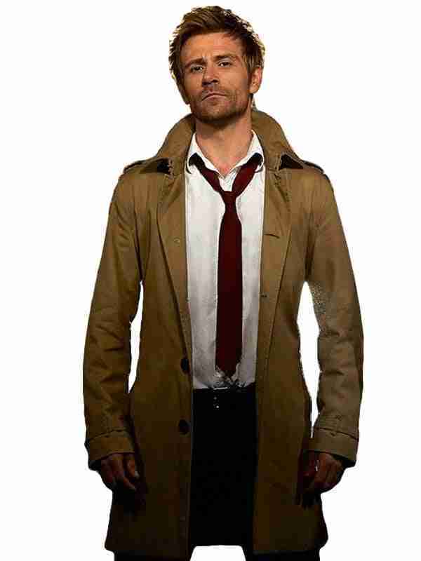 Men's Khaki Cotton Trench Coat – Classic Long Sleeve Outerwear