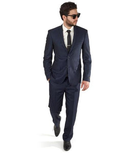 Navy Blue Suit For Men Slim Fit Men 2 Button Trim Collar Suit / Tuxedo With Single Vent Online Discount Fashion Sale