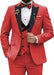 Men 3 Piece Double Breasted Suit Red