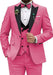 Men 3 Piece Double Breasted Suit Rose