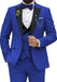 Men 3 Piece Double Breasted Suit Royal Blue