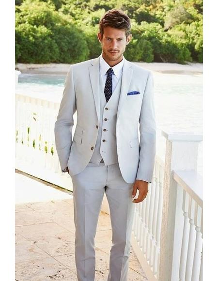 Men'S Beach Wedding Attire Suit Menswear Light Gray Light Gray / 42 Regular Jacket Men'S Beach Wedding Attire Suit Menswear Light Gray Light Gray / 42 Regular Jacket