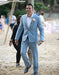 Men'S Blue Flap Two Pockets Beach Weddings Attire Menswear