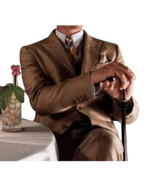Men Great Gatsby Brown Suit