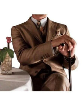 Men Great Gatsby Brown Suit