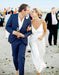 Men'S Navy Blue One Button Beach Wedding Attire Suit