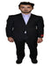 Mantoni Suit - Signature Menswear Wool Fabric SuitsOutlet - Brand Tapered Leg Lower rise Pants & Get skinny Two Piece Slim Fit Suit Solid Black - High End Suits - High Quality Suits