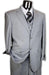 Men'S Light Grey 3 Piece 2 Button Italian Designer Suit (Wholesale Price $95 (12pc&UPMinimum)) - Three Piece Suit