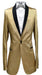 Men Gold Contrast Lapel Black Shawl Collar 2 Toned Dinner Jacket Blazer Fashion Tuxedo For Men