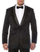 Men'S 1 Button Shawl Lapel Black Velvet Velour Men'S Blazer Jacket With Sheen Two Toned With Black Lapel