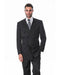 Men'S Alberto Nardoni Double Breasted Suits Black Shadow Stripe Ton One Tone Conservative Pinstripe Side Vents Suit