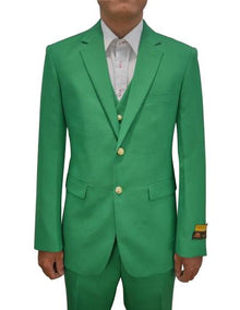 Men'S Augusta Green Vested 3 Piece Suit