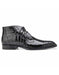Men'S Authentic Alligator Lace Up Black Cap Toe Authentic Genuine Skin Italian Tennis Dress Sneaker Shoes
