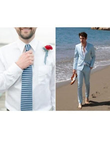 Men'S Beach Wedding Attire Suits Menswear Light Blue $199