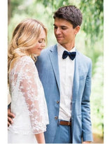 Men'S Blue Beach Wedding Attires Suit