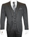 Men'S Bold Gangster 1920s Vintage Black And White Gangster Bold Stripe 2 Buttons Vested Suits