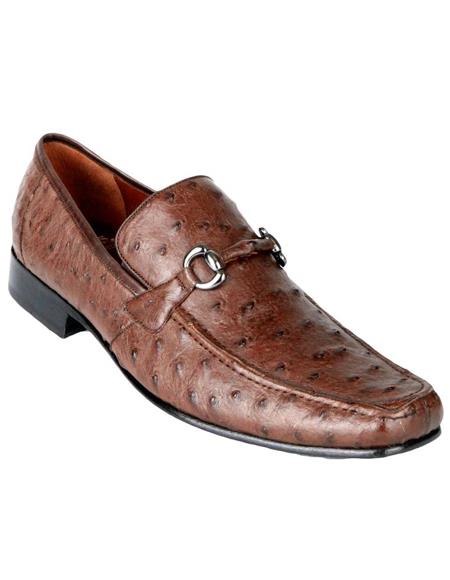 Los Altos Brown Genuine Ostrich