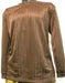 Men'S Brown Rayon Knit Mock Neck Shirt