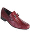 Men'S Burgundy Genuine Caiman Crocodile Belly Slip On By Los Altos