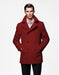 Men'S Burgundy Six Button Double Breasted Cheap Priced Mens Wool Peacoat Jacket