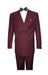 Men'S Burgundy ~ Wine ~ Classic Double Breasted Suits Solid Color Burgundy Suit