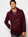 Men'S Burgundy ~ Wine Six Button Wool Designer Men'S Wool Men'S Peacoat Sale ~ Car Coat
