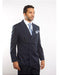 Men'S Dark Navy Blue Suit For Men Peak Lapel Double Breasted Suits Button Closure Suit