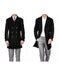 Men'S Double Breasted Black Men'S Carcoat - Car Coat Mid Length Three Quarter Length Coat