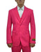 Men'S Fushcia One Chest Pocket Vested 3 Piece Suit