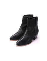 Men'S Los Altos Boot Genuine Stingray Mantarraya Skin Inside Zipper Black Botas De Mantarraya - Mantarraya Boots Ankle Dress Style For Man