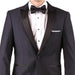 Men'S Midnight Blue Two Button Hidden Flex-Fit Suit Slim Fit Tuxedo Suit